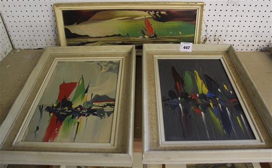 3 oils on boards by George R Deakins(-)